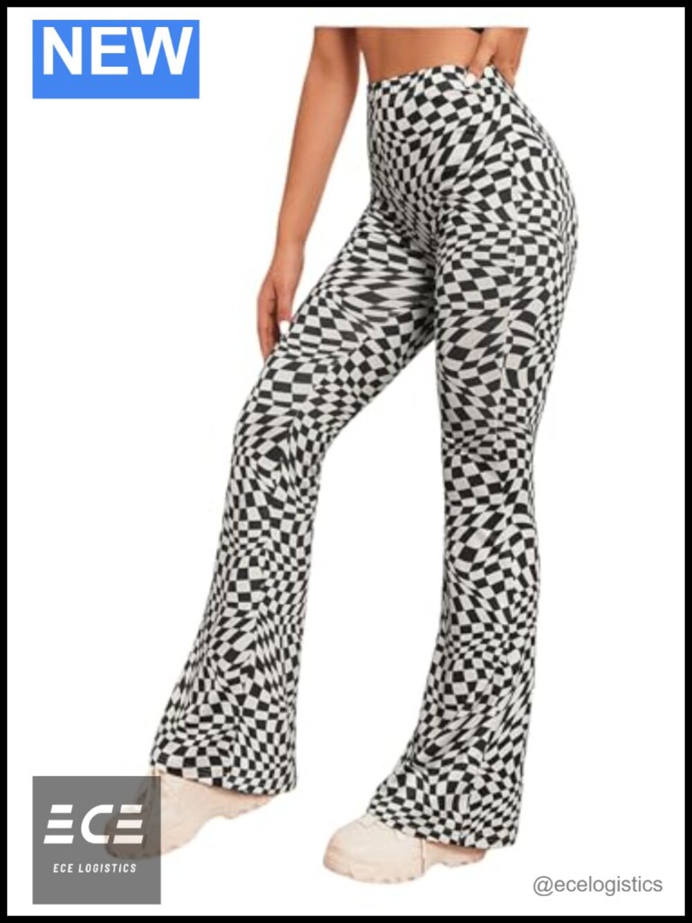 WDIRARA Soft High Waist Floral Bell Bottom Stretch Leggings